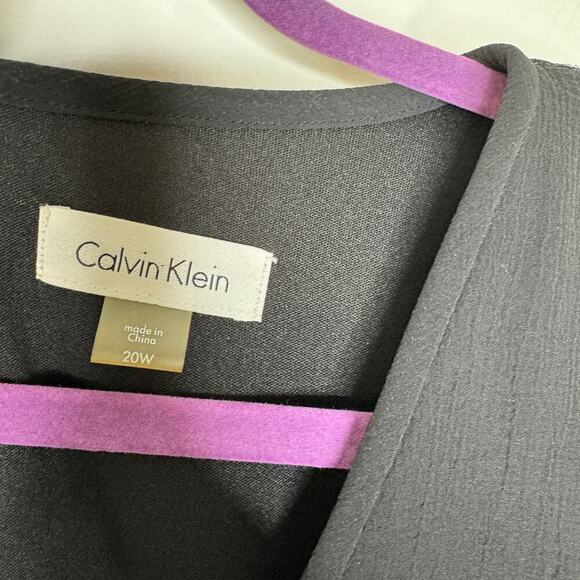 Calvin Klein Tiered Sleeved V-Neck Chiffon Shift Dress 20W - Picture 4 of 7